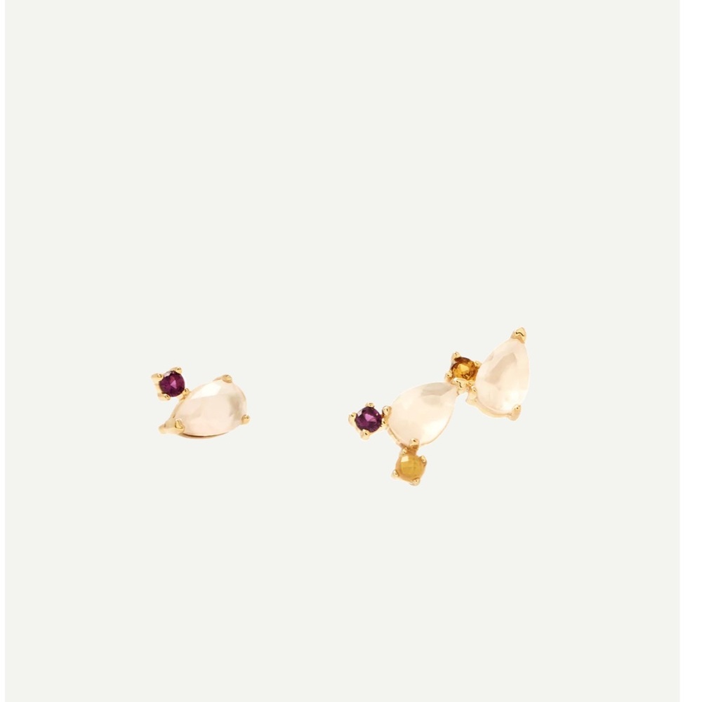 PDPAOLA 925 Sterling Silver-18k Gold plating -Mother of Pearl base and crystals